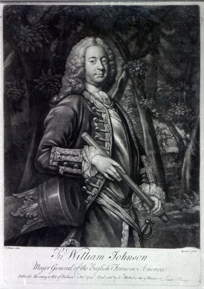 Sir William Johnson, graviert von Charles Spooner, 1756 von T. Adams